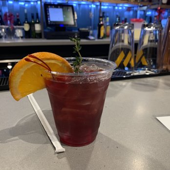 Warehouse Cinemas Frederick - "Christmas Thyme", the best cocktail I've had in a while! Bourbon, Chai Syrup, bitters, Pinot Noir. - Cinema Near Me - Frederick, Maryland