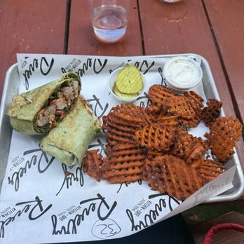 Revelry Kitchen + Bar - Buffalo Chicken Wrap Sweet Potato Fries - American Near Me - Austin, Texas
