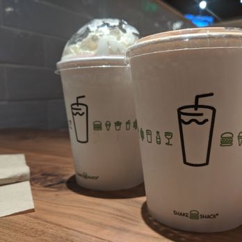Shake Shack Short North - One chocolate malt shake and one strawberry shake with whipped cream on it - Fast Food Near Me - Columbus, Ohio Shake Shack Short North - One chocolate malt shake and one strawberry shake with whipped cream on it - Fast Food Near Me - Columbus, Ohio
