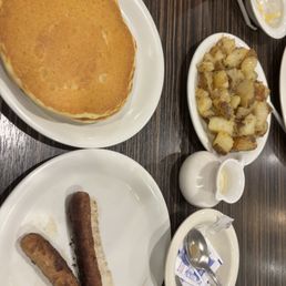 Buttermilk Pancakes, sausage and potatoes Buttermilk Pancakes, sausage and potatoes