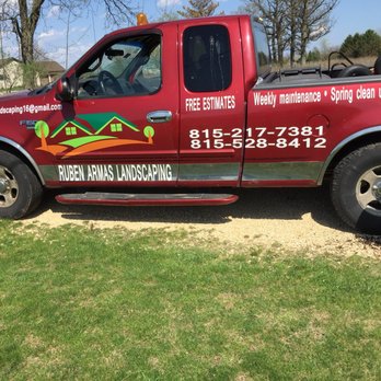 Ruben Armas Landscaping - a truck parked in a yard - Lawn Services Near Me