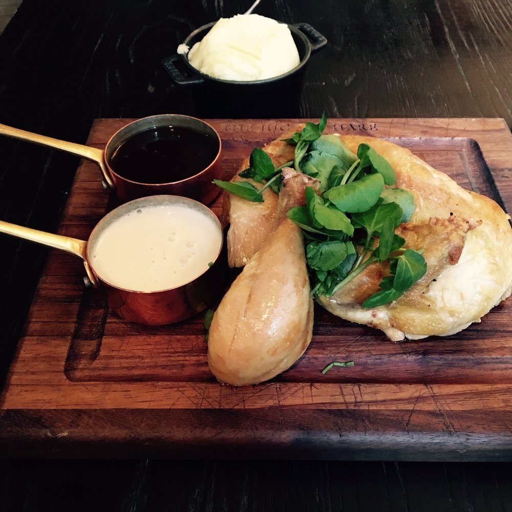 The Jugged Hare - 1/2 chicken, sage dressing, mashed potatoes and gravy...yum! - Brasseries Near Me - London, XGL The Jugged Hare - 1/2 chicken, sage dressing, mashed potatoes and gravy...yum! - Brasseries Near Me - London, XGL
