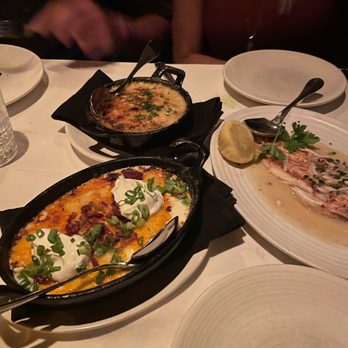 J Carver’s - Baked potato knocci, corn soufflé and Sole with crab and lemon butter. - Steakhouses Near Me - Austin, Texas