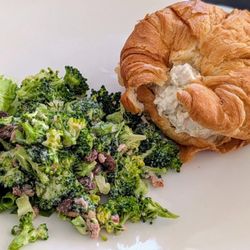 Mrs Lacy's Magnolia House - Broccoli salad and chicken salad on croissant