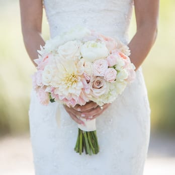 The Pink Daffodil - My beautiful wedding bouquet. She even included a peony even though it was not in season because she knew it's my favorite flower!! - Florists Near Me - Tustin, California