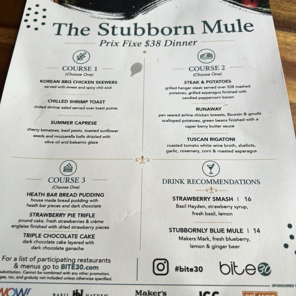 The Stubborn Mule - Preset menu - New American Near Me - Orlando, Florida The Stubborn Mule - Preset menu - New American Near Me - Orlando, Florida