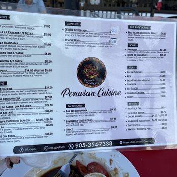 Fork You Restaurant - Menu - Peruvian Near Me - Niagara Falls, Ontario