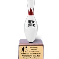 Fcc Gallery and Awards - Bowling Trophy for local charity using a real bowling pin
