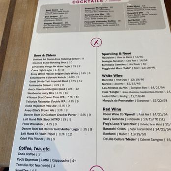 Root Down DIA - Drink menu - New American Near Me - Denver, Colorado