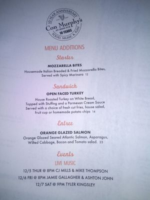 Menu photo 2 Con Murphy's Philadelphia, PA