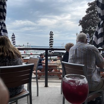 Oakfire - Nice view from outside seating and tasty sangria. Just enough cover to protect us from rain. - Pizza Near Me - Lake Geneva, Wisconsin