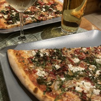 Organic Pizza - #7 on the menu...Tomato sauce, cheese, feta cheese, swiss chard, garlic, - Pizza Near Me - Salzburg, 5 Organic Pizza - #7 on the menu...Tomato sauce, cheese, feta cheese, swiss chard, garlic, - Pizza Near Me - Salzburg, 5