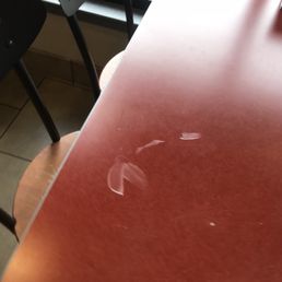 All tables were dirty and they didn't clean them for us.