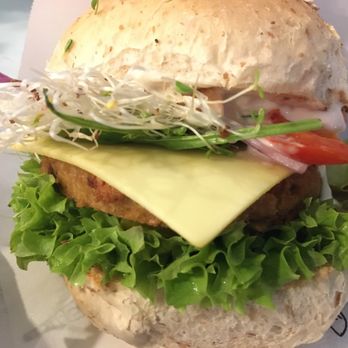 Krowarzywa - millet burger with added vegan cheese - Burgers Near Me - Warsaw, MZ Krowarzywa - millet burger with added vegan cheese - Burgers Near Me - Warsaw, MZ