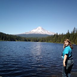 The girl discovered Trillium Lake. The girl discovered Trillium Lake.