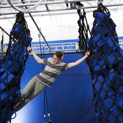 Sky Zone Trampoline Park - The Warrior Course at Sky Zone Providence - it's on!