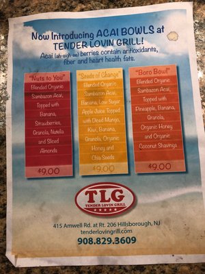 Menu photo 2 Tender Lovin' Grill Hillsborough, NJ
