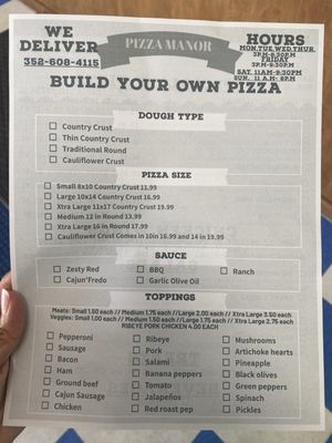 Menu photo 8 Pizza Manor Ridge Manor, FL