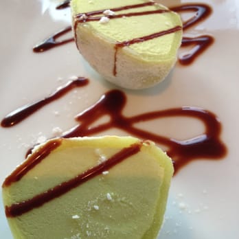 Singo Sushi - Green tea ice cream mochi - thin overly firm mochi but refreshing. - Japanese Near Me - Waterbury, Connecticut Singo Sushi - Green tea ice cream mochi - thin overly firm mochi but refreshing. - Japanese Near Me - Waterbury, Connecticut