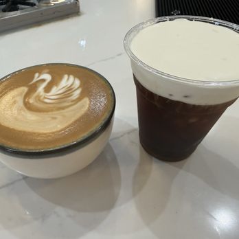 Volt Coffee Tea & Tap - Cappuccino & cold brew with pistachio foam - Coffee & Tea Near Me - Davis, California Volt Coffee Tea & Tap - Cappuccino & cold brew with pistachio foam - Coffee & Tea Near Me - Davis, California
