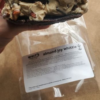 Whit's Frozen Custard - Almond Joy Whittie!!! Custard Cookie Sandwich.   My personal fave is the Mint and Chocolate Cookie - Ice Cream & Frozen Yogurt Near Me - Rock Hill, South Carolina