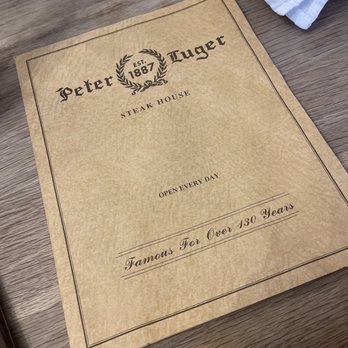 Peter Luger - Menu Cover - Steakhouses Near Me - Brooklyn, New York