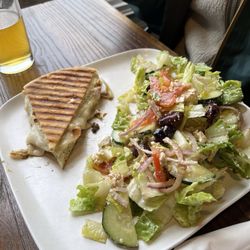 Oak Deli & Brewery - Mediterranean salad and half ham and Gruyère panini