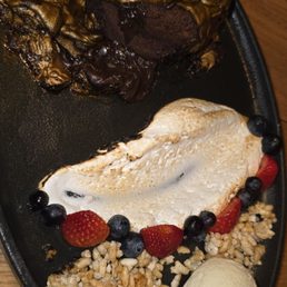 Flambeed flaming skull dessert