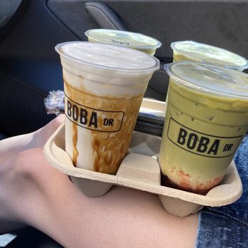 Boba Drive - Matcha strawberry and Brown sugar milk - Bubble Tea Near Me - Sunnyvale, California