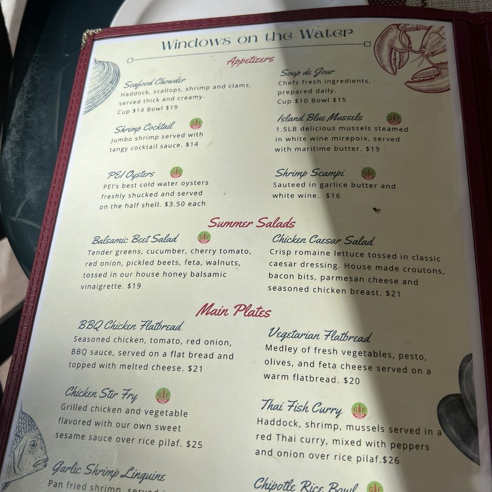 Windows On The Water - Menu - Seafood Near Me - Montague, Prince Edward Island Windows On The Water - Menu - Seafood Near Me - Montague, Prince Edward Island
