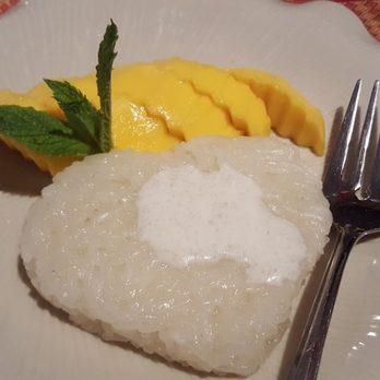 Thai Nongkhai - Sticky rice with coconut and mango slices - Thai Near Me - Calgary, Alberta Thai Nongkhai - Sticky rice with coconut and mango slices - Thai Near Me - Calgary, Alberta
