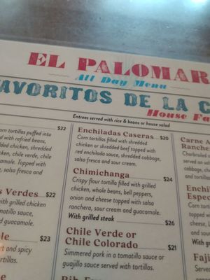 Menu photo 7 El Palomar Santa Cruz, CA