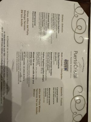 Menu photo 1 Puerto Cristal Buenos Aires, C