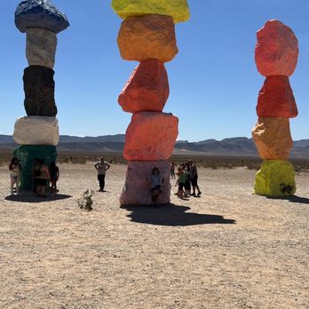 Seven Magic Mountains - Lol, that's me in the middle... - Public Art Near Me - Las Vegas, Nevada