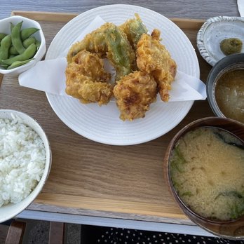 Gaburi Chicken - Chicken Tempura Bento. What's that green stuff in the upper corner. - Izakaya Near Me - Torrance, California Gaburi Chicken - Chicken Tempura Bento. What's that green stuff in the upper corner. - Izakaya Near Me - Torrance, California