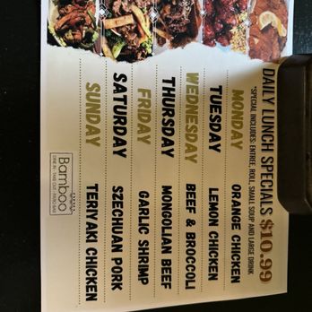 Bamboo - Lunch special menu - Chinese Near Me - San Antonio, Texas Bamboo - Lunch special menu - Chinese Near Me - San Antonio, Texas