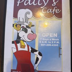 Patty's Cafe - Front of the kids menu