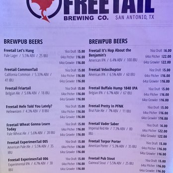 Freetail Brewing - Beer list - Pubs Near Me - San Antonio, Texas