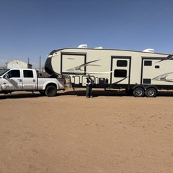 2 Fast Services - Hauling customers fifth wheel to their new home.