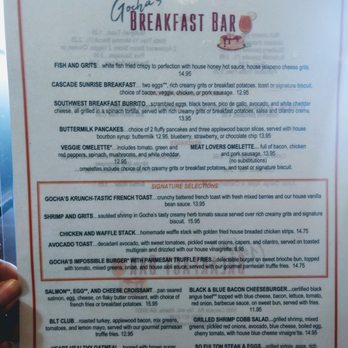 Gochas Breakfast Bar | Cascade - Menu - Wine Bars Near Me - Atlanta, Georgia Gochas Breakfast Bar | Cascade - Menu - Wine Bars Near Me - Atlanta, Georgia
