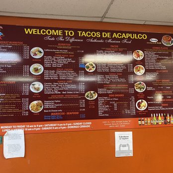 Tacos De Acapulco - Menu - Mexican Near Me - Grover Beach, California
