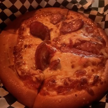 Suds N Cinema - personal pizza with conecuh sausage. yum! (i asked for it to be extra toasted!) - Cinema Near Me - Fort Walton Beach, Florida