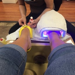 Gel polish on toes. With an amazing technician.
