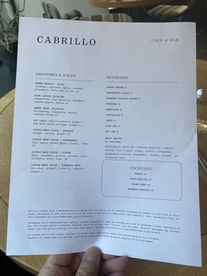 Menu photo 1 Cabrillo Los Angeles, CA