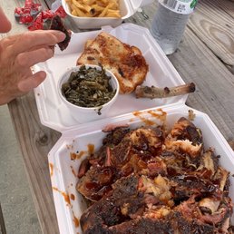 Ribs, chicken, and greens!