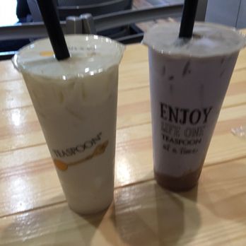 Teaspoon Milpitas - Japanese rice milk tea (left). Taro milk tea (right). - Coffee & Tea Near Me - Milpitas, California Teaspoon Milpitas - Japanese rice milk tea (left). Taro milk tea (right). - Coffee & Tea Near Me - Milpitas, California