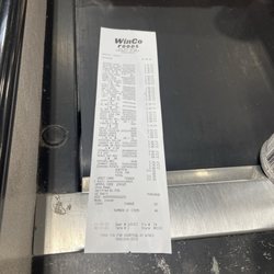 WinCo Foods - Last time they suspended my transaction and had me go to customer service to pay. i'll report what it is next time.
