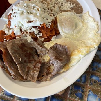 Casa De Don Pancho - Red Chilaquiles with over easy eggs - Mexican Near Me - Phoenix, Arizona Casa De Don Pancho - Red Chilaquiles with over easy eggs - Mexican Near Me - Phoenix, Arizona