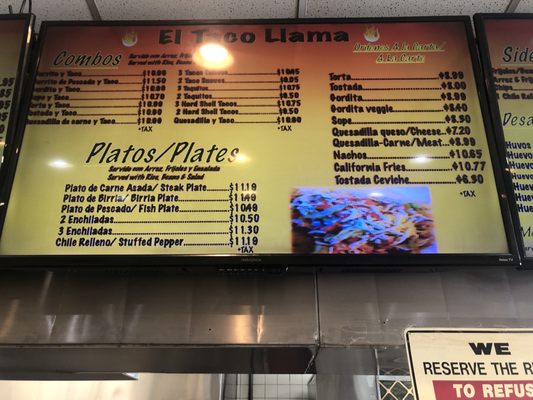 Menu photo 1 El Taco Llama Van Nuys, CA