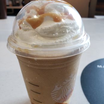 Starbucks - Grande caramel ribbon crunch frappuccino with almond milk - Coffee & Tea Near Me - Tecumseh, Michigan
